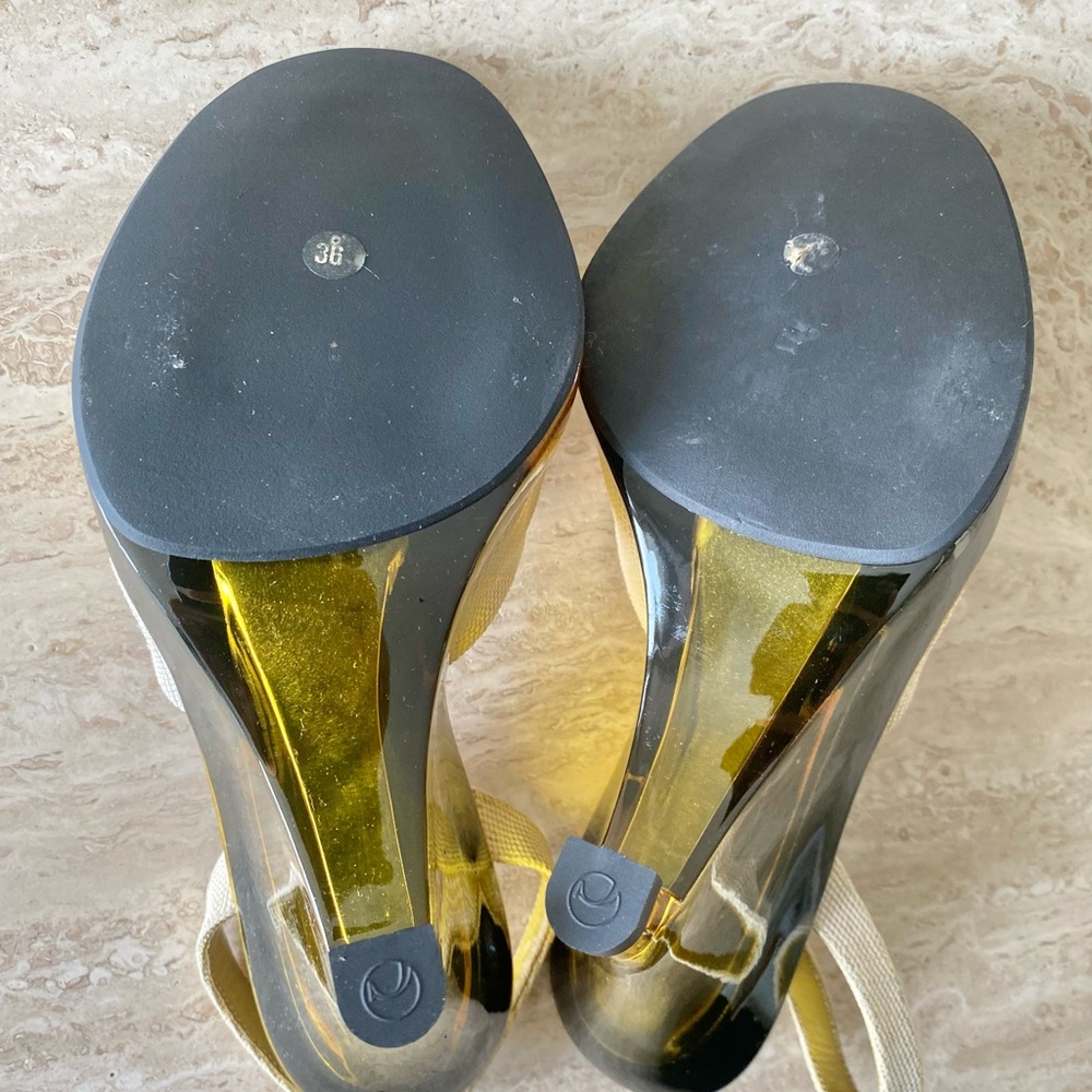 Vintage Prada Slingback Lucite Wedge Sandals Heels - Picture 11 of 11